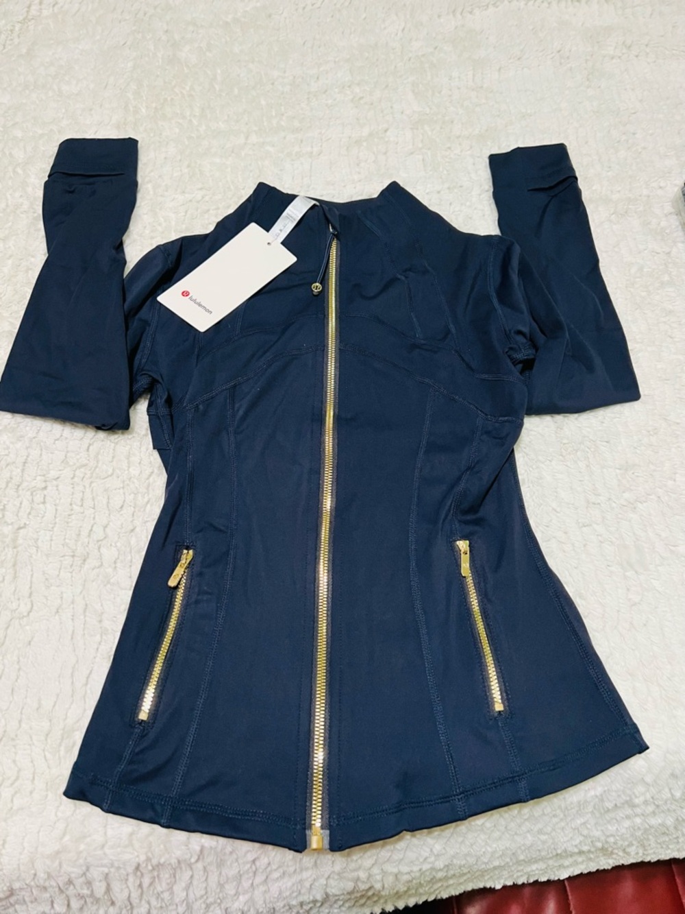 lululemon athletica Navy Jacket with Gold Zipper